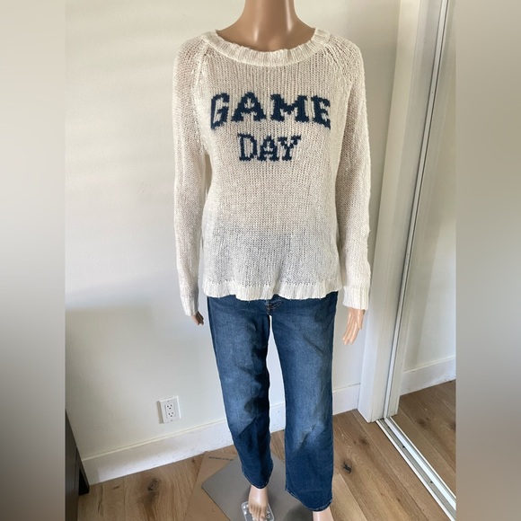 Anthropologie Wooden Ships Game Day Sweater Football NFL Lightweight Super Bowl - Picture 4 of 9